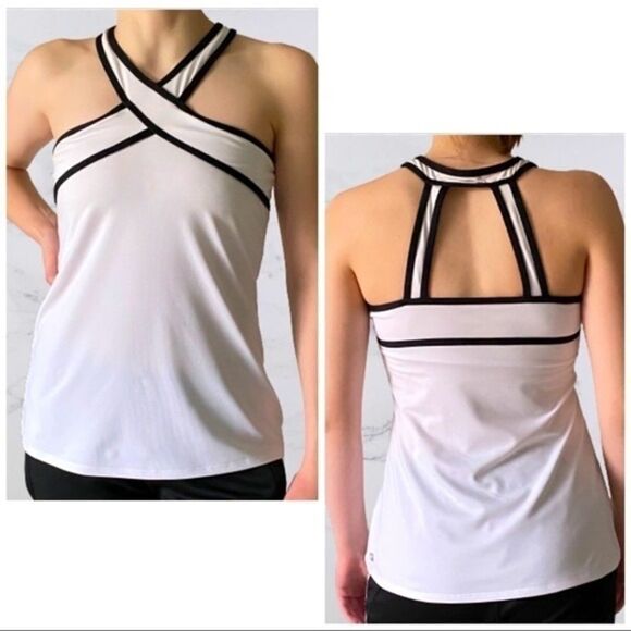 Fabletics White Support Workout Halter Top - Picture 1 of 6